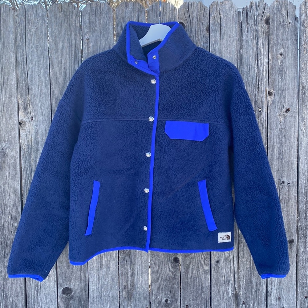 The North Face Cragmont Snap Front Fleece Blue in Size Small
